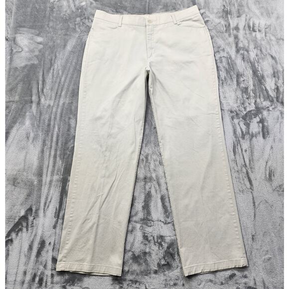 Lee Pants - Lee Womens 18 LONG Beige Khaki At The Waist Straight Leg Chino Stretch Cotton
